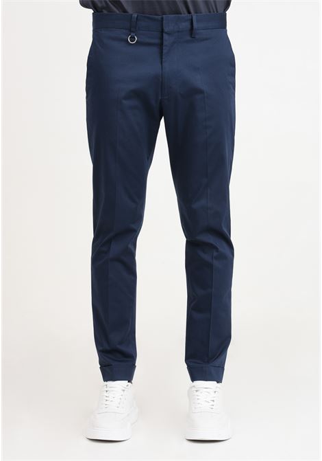 Blue men's trousers with decorative ring on the front GOLDEN CRAFT | GC1PSS246650E016